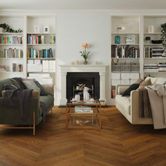 Chevron Engineered Wooden Flooring Natural Teak