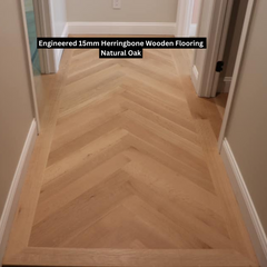 Herringbone Engineered Wooden Flooring 15mm - Natural Oak