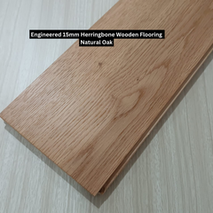 Herringbone Engineered Wooden Flooring 15mm - Natural Oak