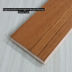 Herringbone Engineered Wooden Flooring 15mm - Natural Teak