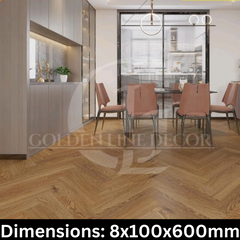 Herringbone Laminate Flooring 8mm - Classic Oak 801