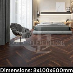 Herringbone Laminate Flooring 8mm - Smart Walnut 808
