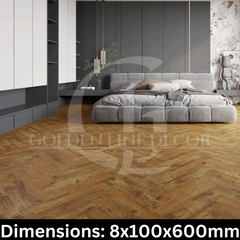Herringbone Laminate Flooring 8mm -Vintage Teak 802