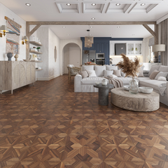 Engineered Parquet Wooden Tile Natural Walnut