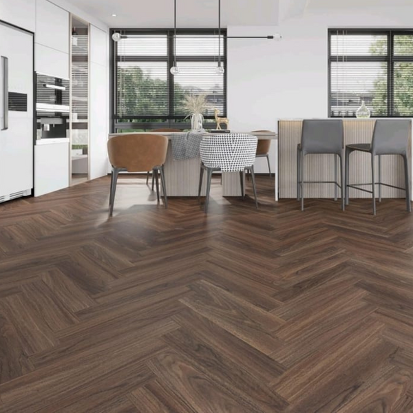 Herringbone Laminate Flooring 8mm - Nutty Walnut 805
