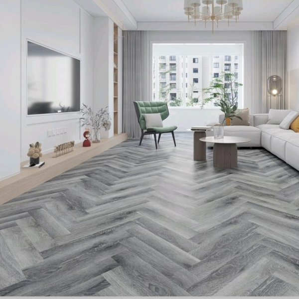 Herringbone Laminate Flooring 8mm - Silver Oak 803