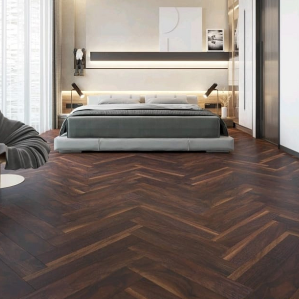 Herringbone Laminate Flooring 8mm - Smart Walnut 808