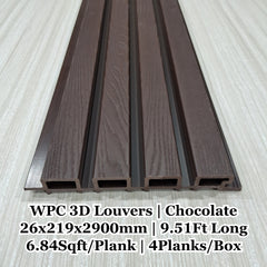 WPC 3D Louvers - Chocolate