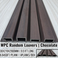 WPC Random Louvers - Chocolate